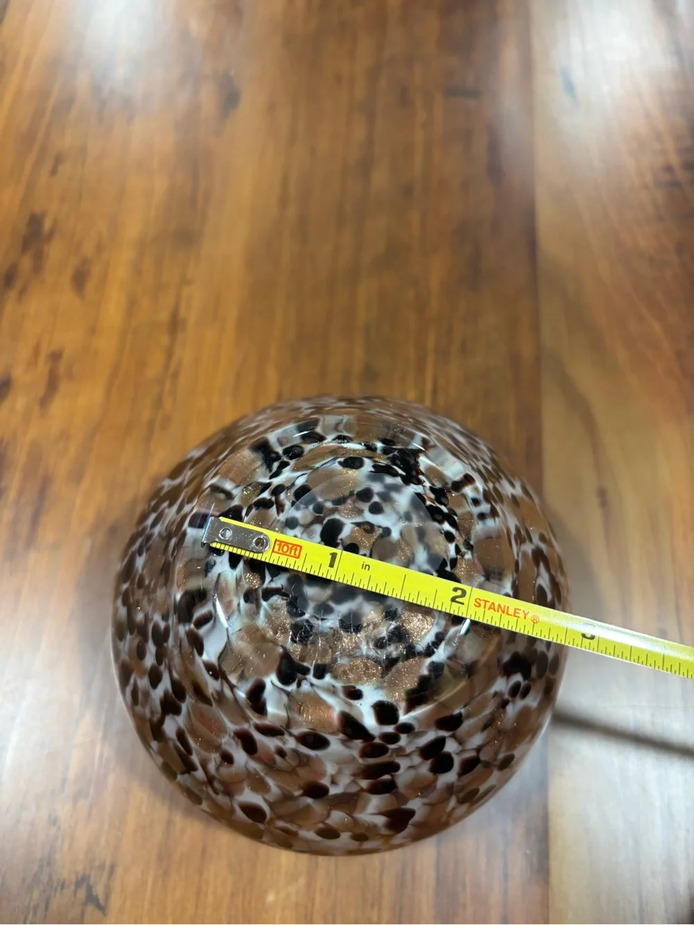 Murano Style Tortoise Gold Fleck Hand Blown Glass Vase